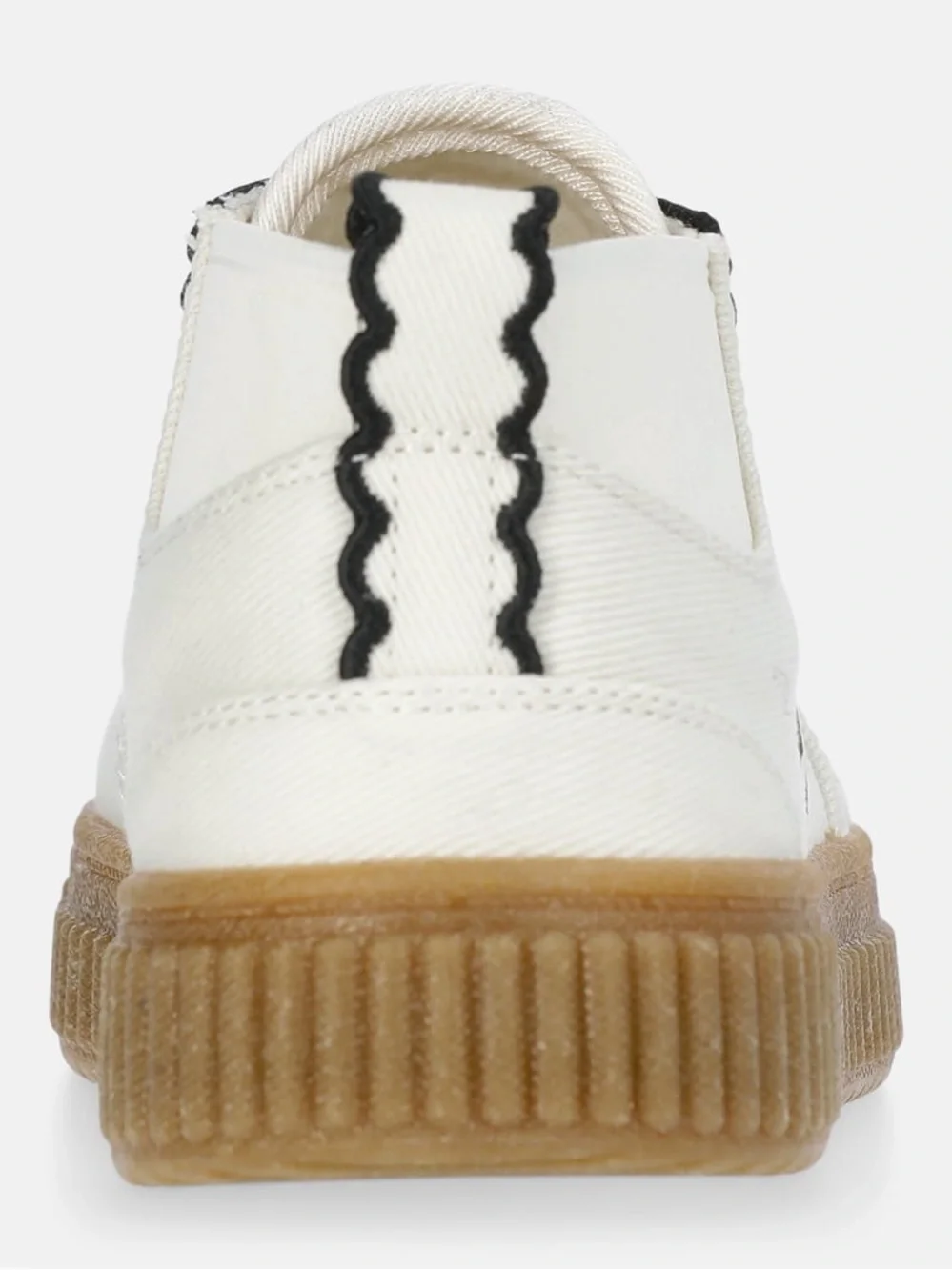 Justice White High-Top Sneakers with Black Lightning and Gum Sole